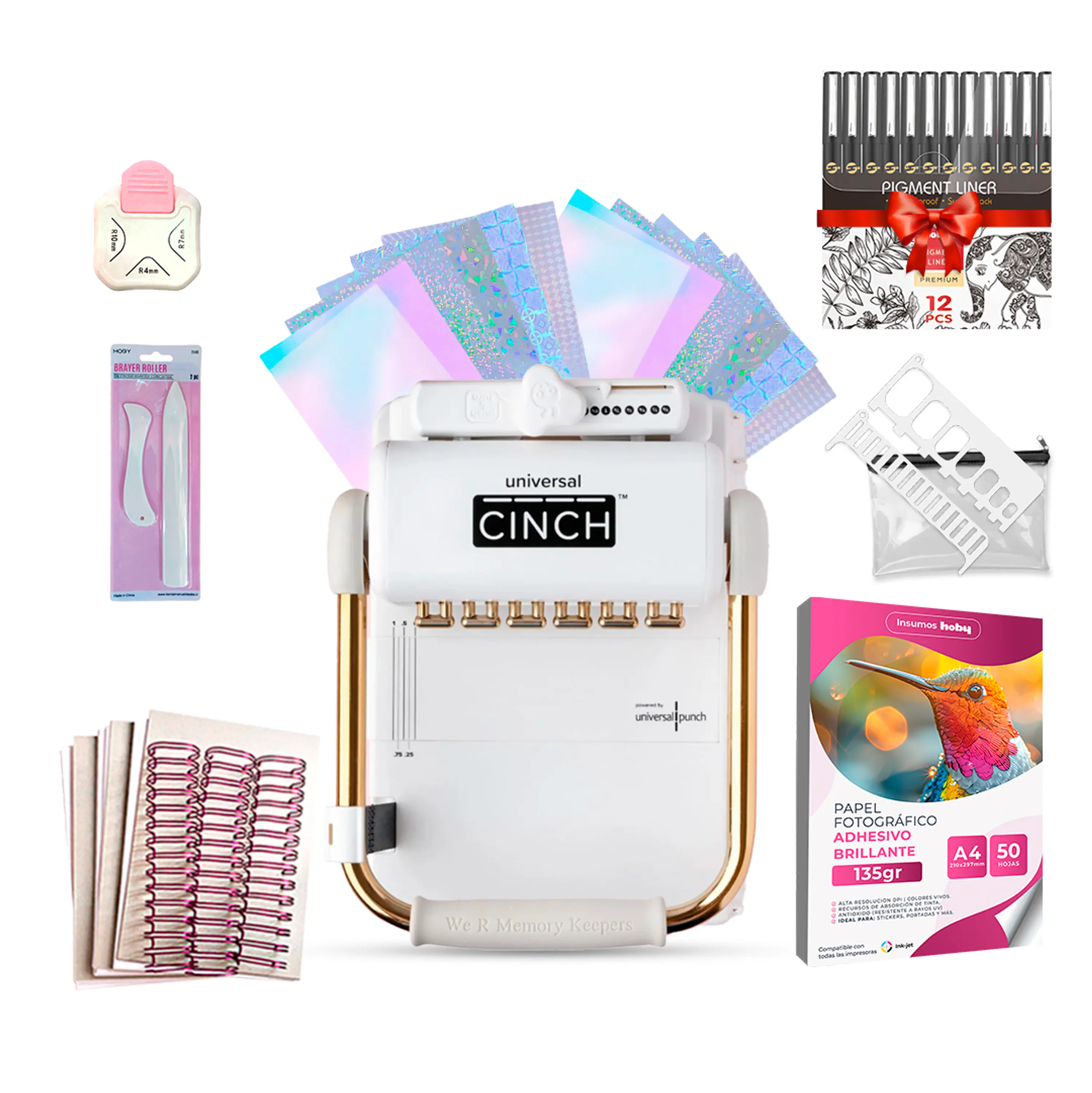  Encuadernadora Universal Cinch We R Uc03  + Insumos creativos 1