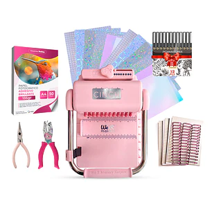 Kit De Encuadernadora Cinch Pink Rosa Inicial Redonda Cp12