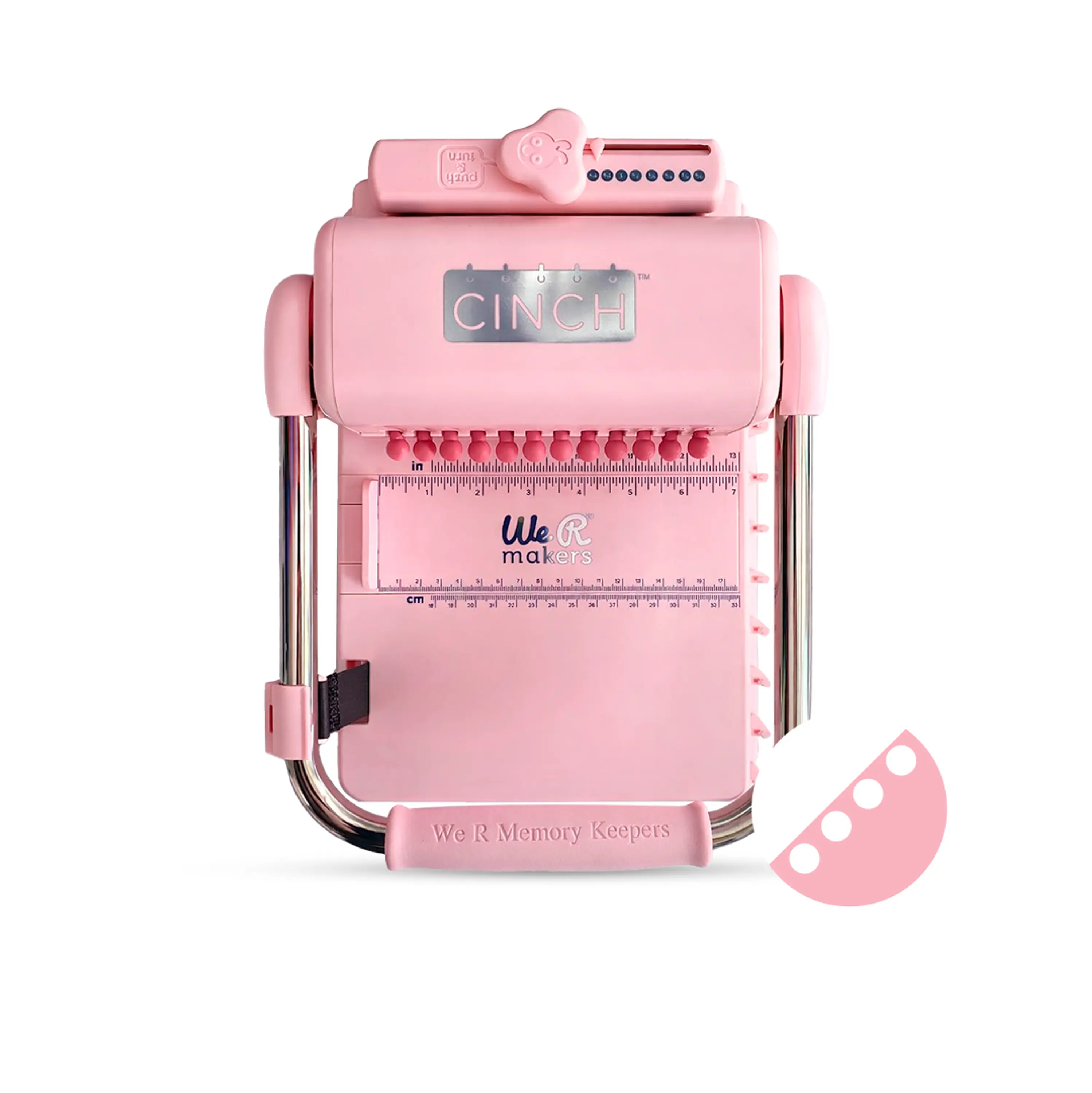 Kit De Encuadernadora Cinch Pink Rosa Inicial Redonda Cp12 5