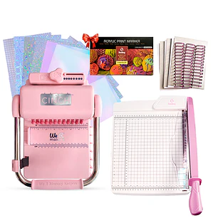 Kit De Encuadernadora Cinch Pink Rosa + Guillotina + Regalos Cp20