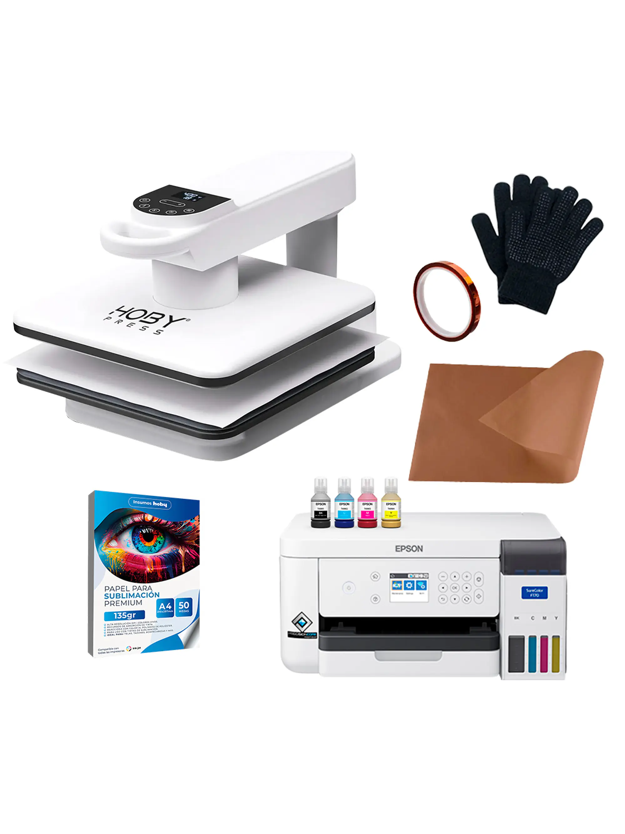 Kit Estampadora Automática 38x38 + Impresora Epson F170 Aut4 1