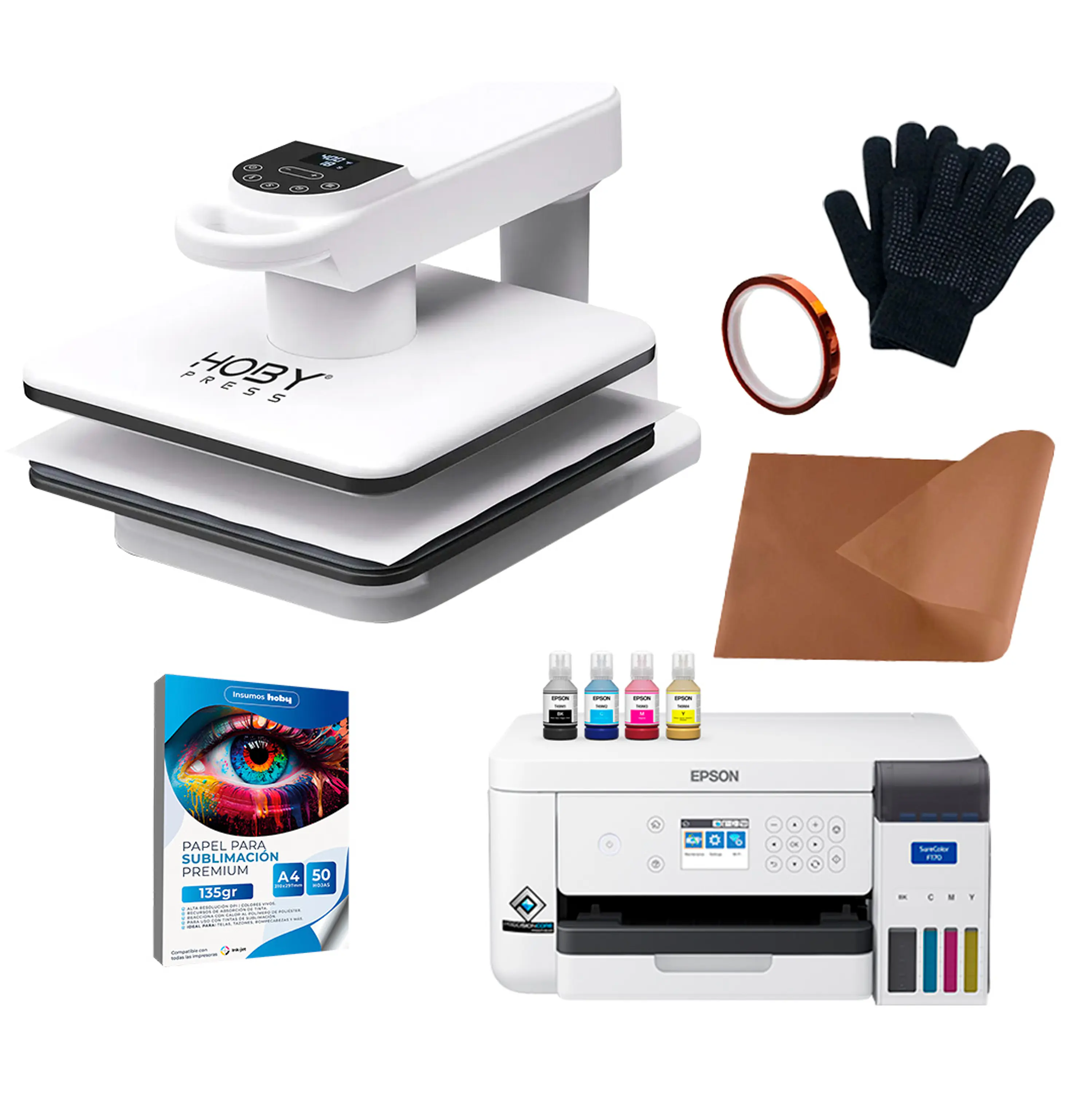 Kit Estampadora Automática 38x38 + Impresora Epson F170 Aut4 1