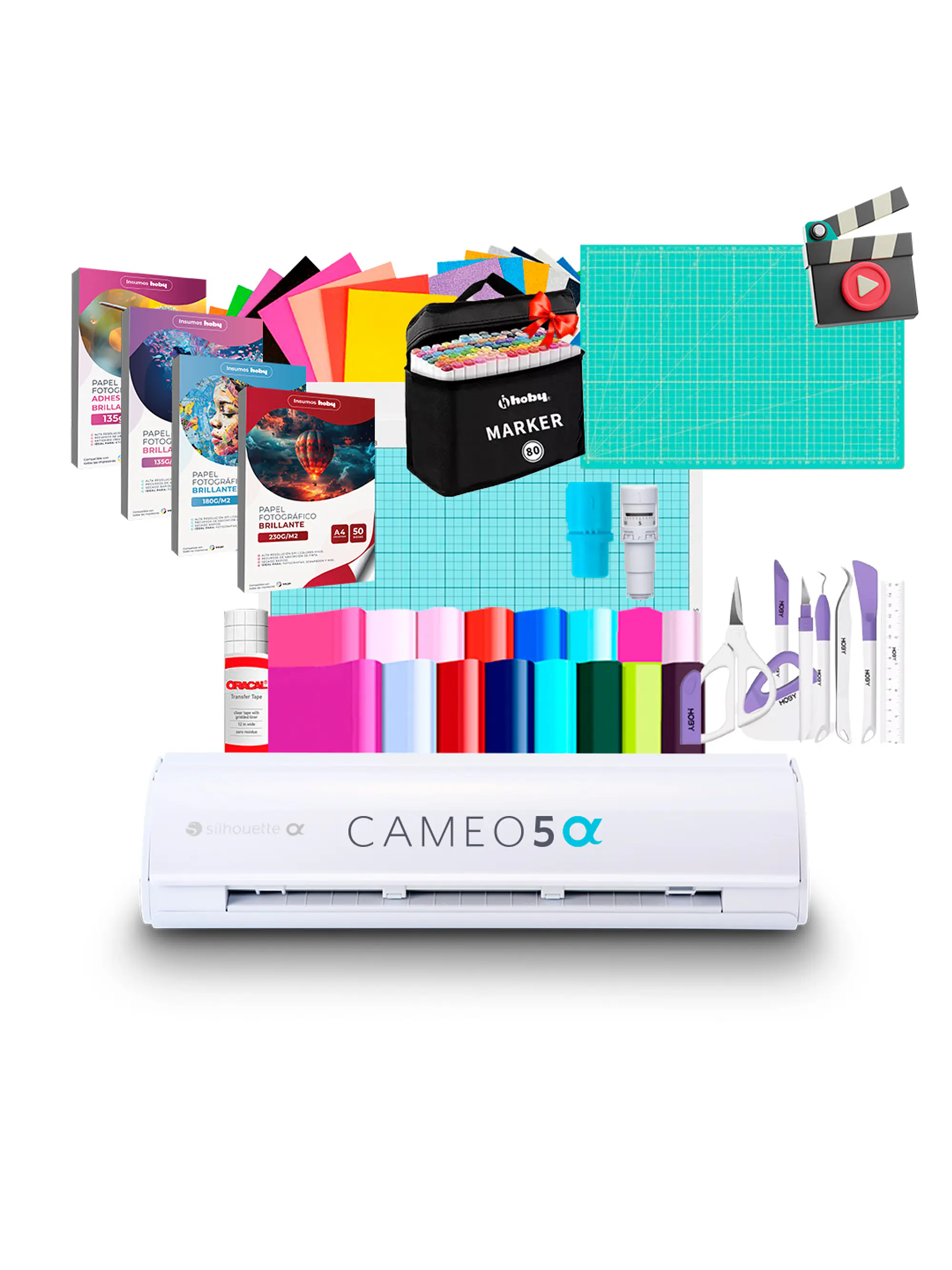 Kit Silhouette Cameo 5 Alfa + Set De Papeles AB02 1