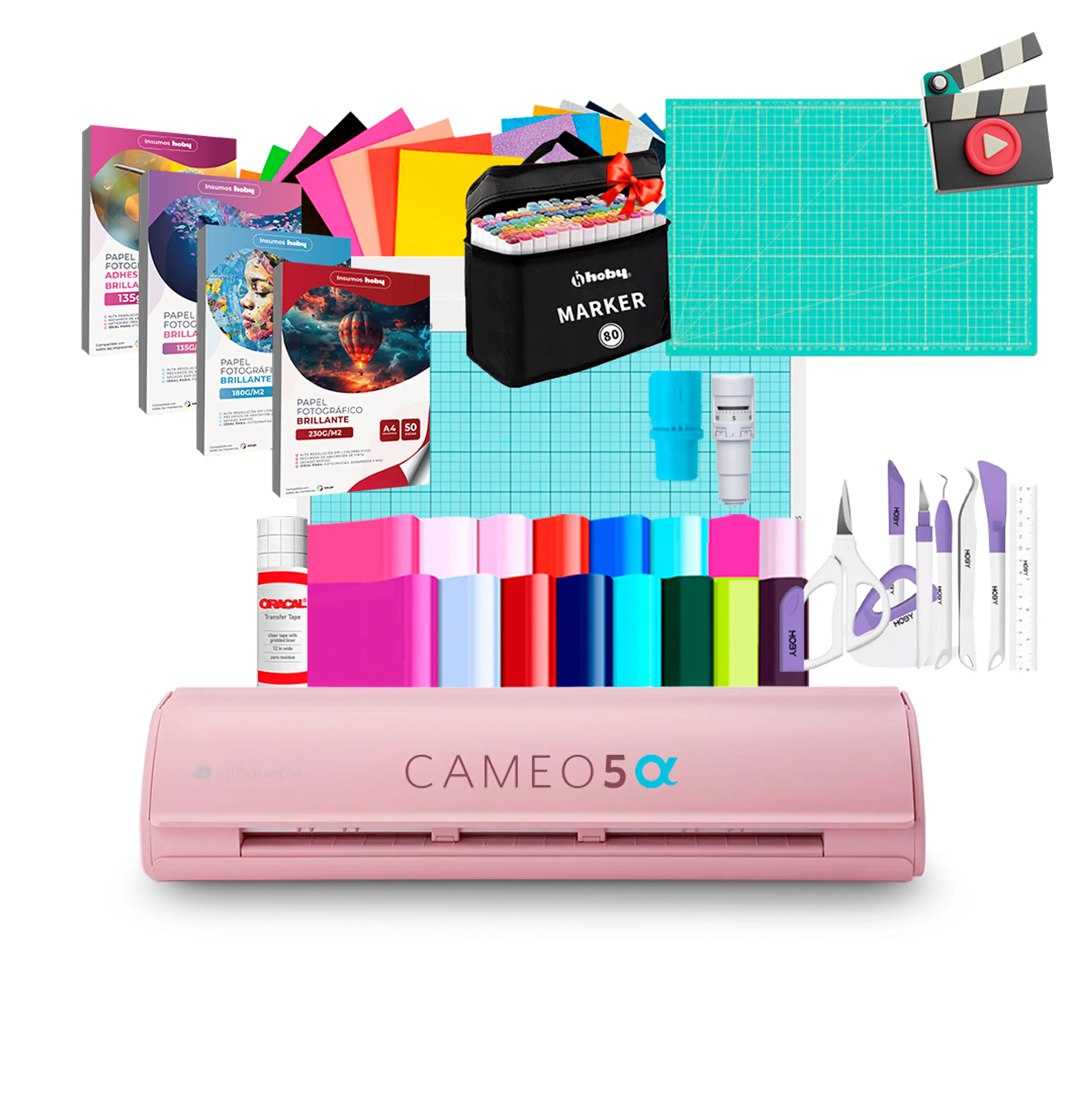 Kit Silhouette Cameo 5 Alfa + Set De Papeles AR02  1