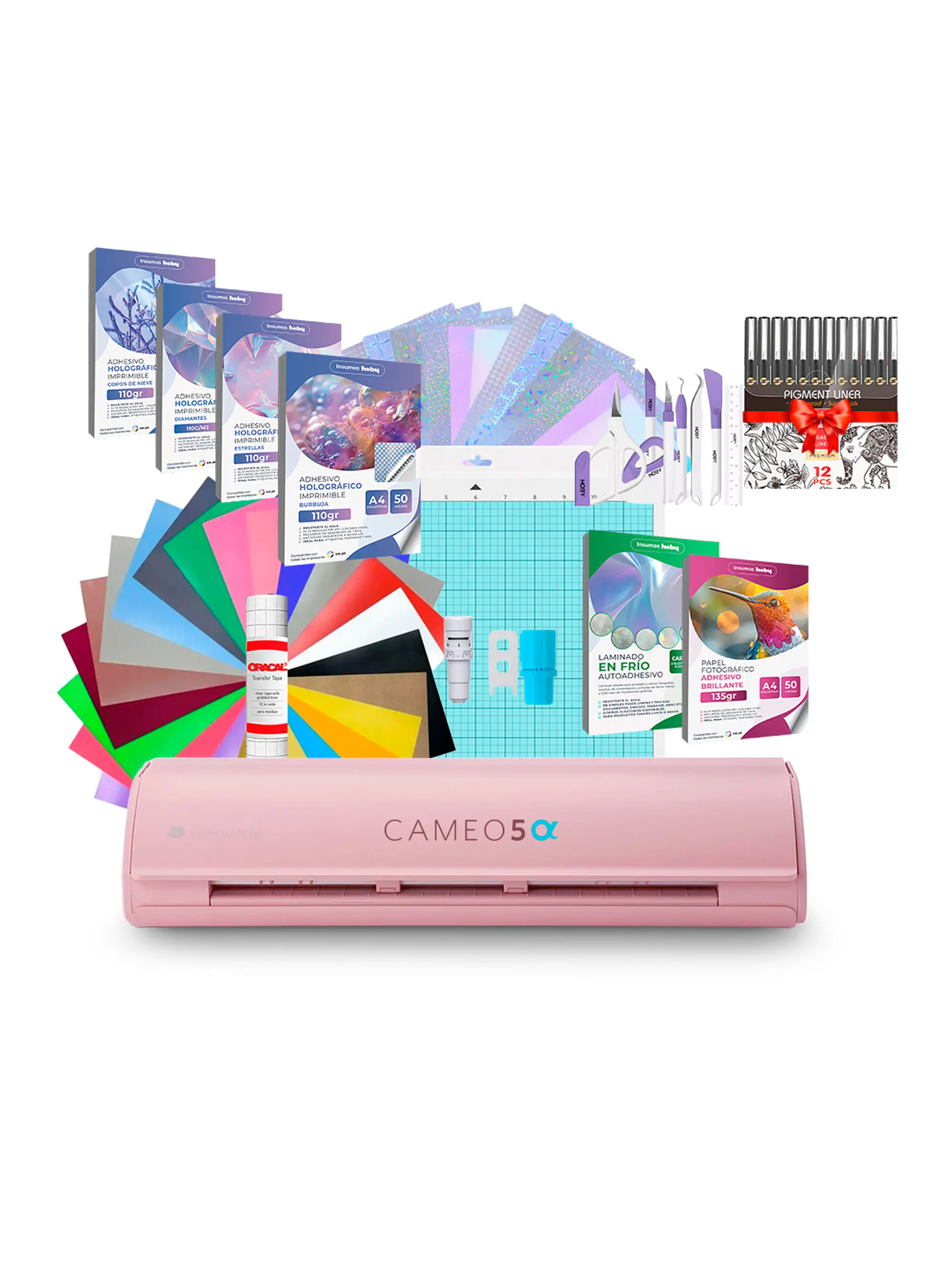 Kit Silhouette Cameo 5 Alfa + Set De Papeles Holográficos AR11  1