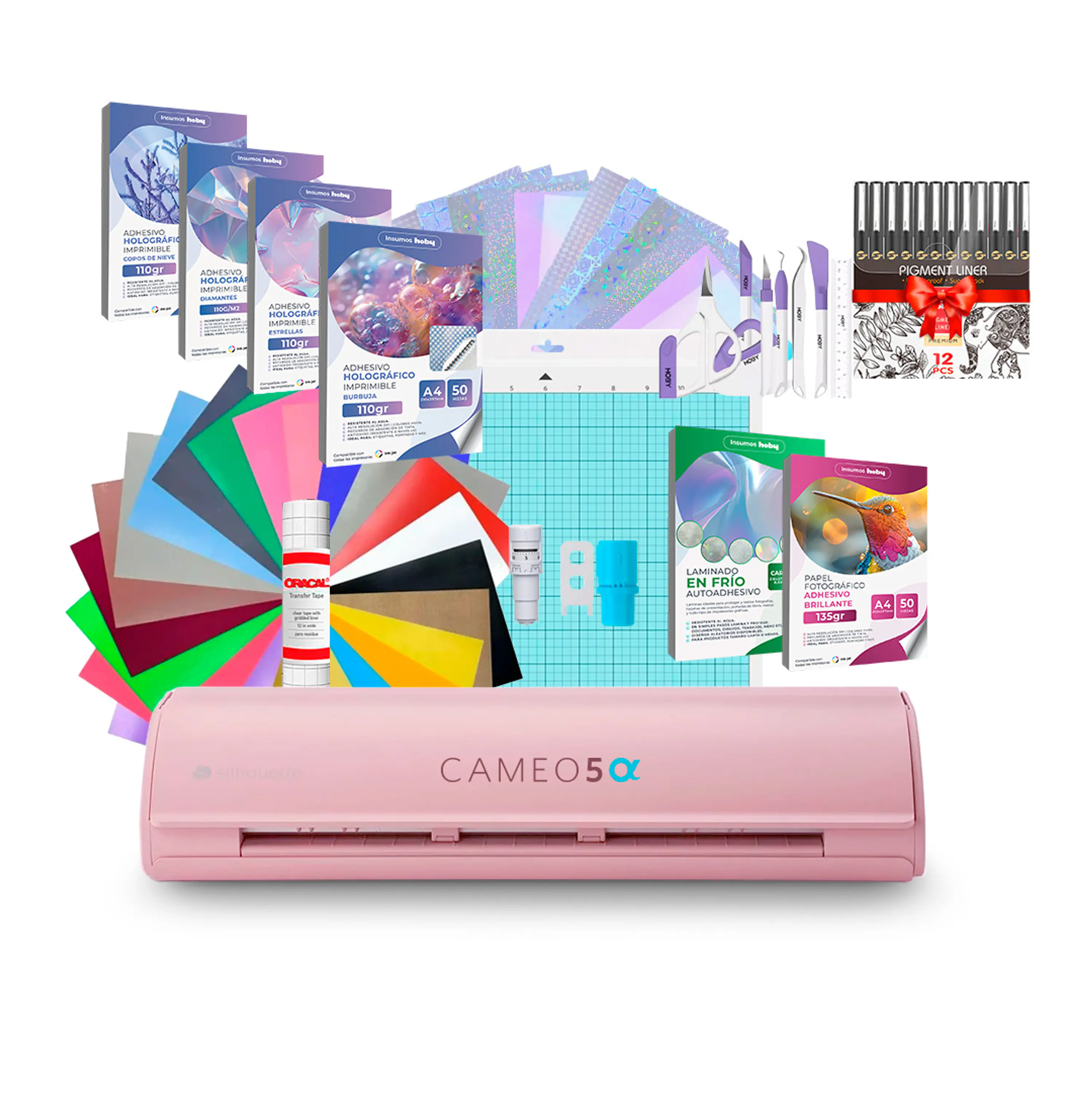 Kit Silhouette Cameo 5 Alfa + Set De Papeles Holográficos AR11  1