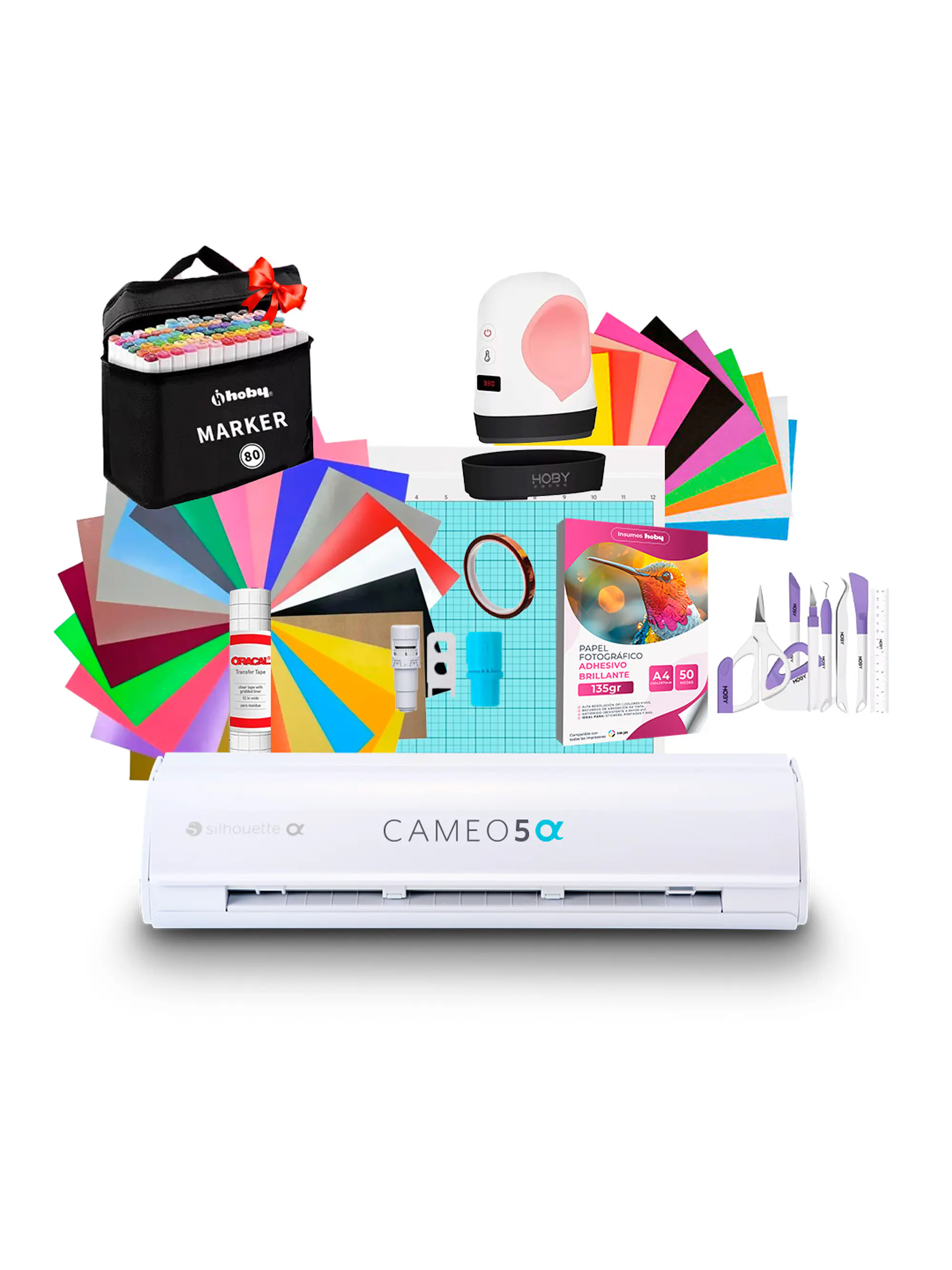 Kit Silhouette Cameo 5 Alfa + Mini Estampadora Hobypress AB04 1