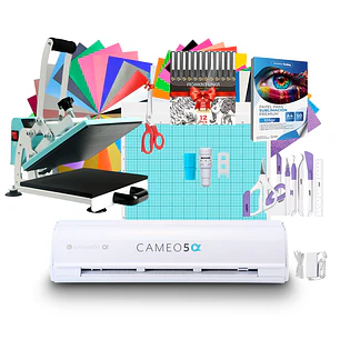 Kit Silhouette Cameo 5 alpha + Estampadora plana 23x30cm Sublipress + Insumos