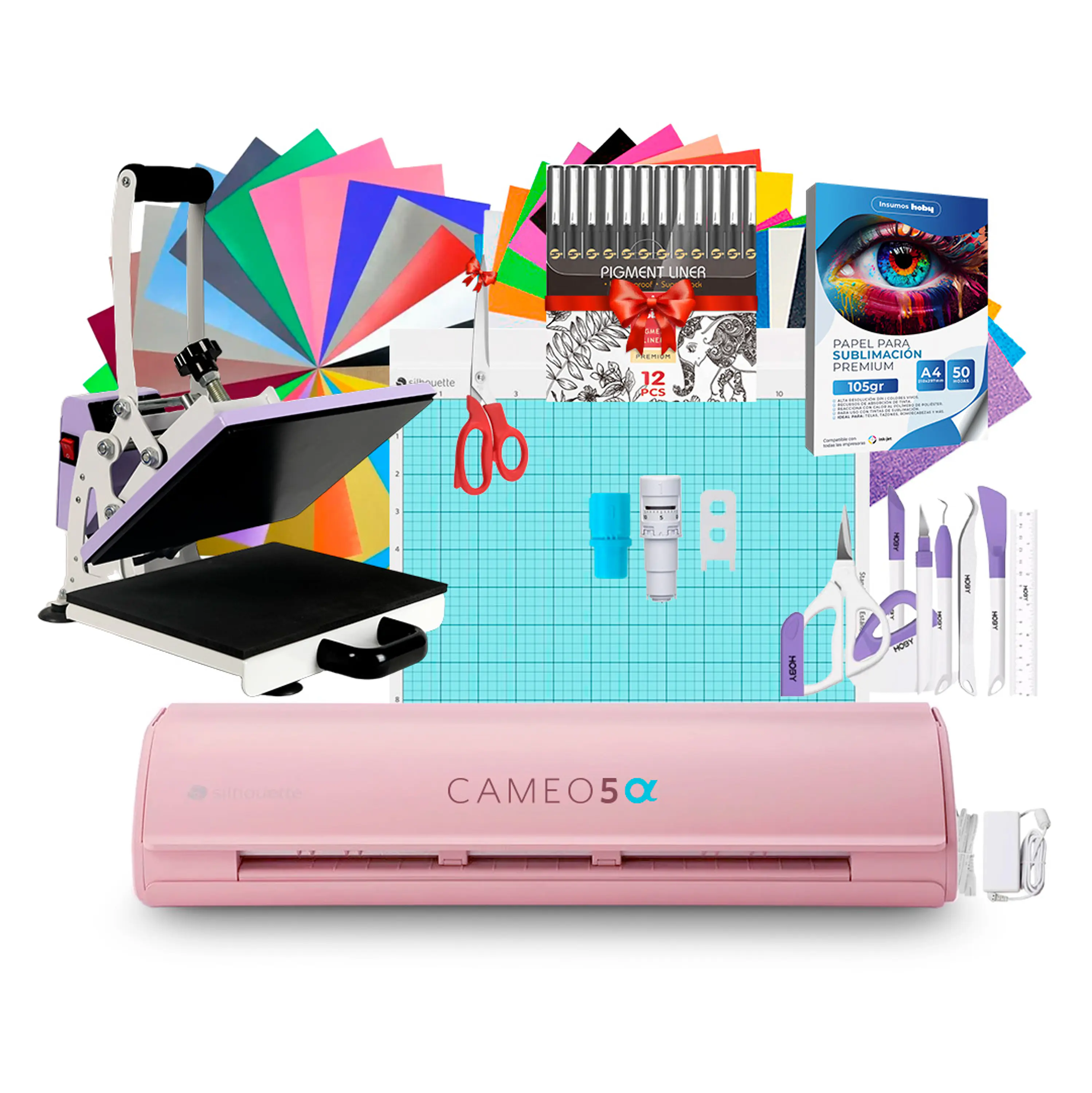 Kit Silhouette Cameo 5 alpha + Estampadora plana 23x30cm Sublipress 1
