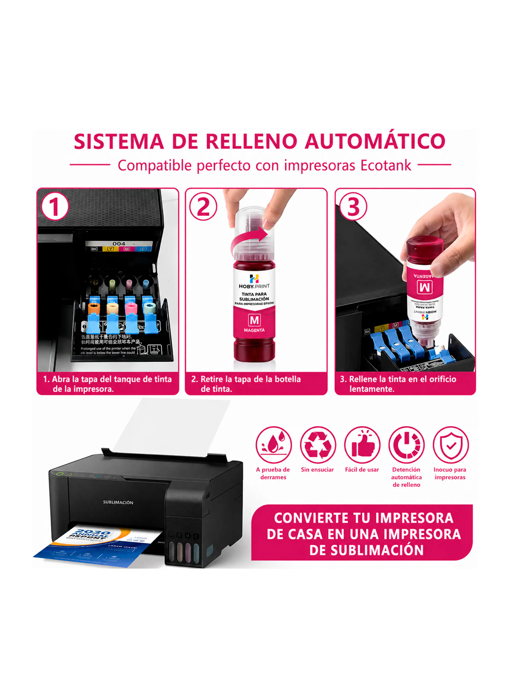 Tinta Premium Sublimacion Hoby Print Compatible Epson - Azul 7
