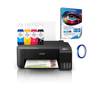 Impresora Epson E/tank L1250 + Tintas Sublimación Hoby Print + Papel Premium