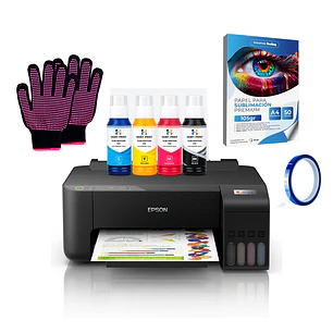 Impresora Epson E/tank L1250 + Tintas Sublimación Hoby Print + Papel Premium + Guantes