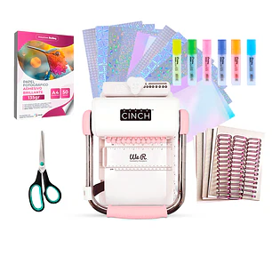 Kit de Encuadernadora Cinch Rosa para emprender - Perforación cuadrada