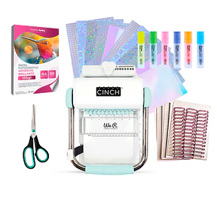 Kit de Encuadernadora Cinch Turquesa para emprender - Perforación redonda