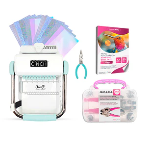 Kit de Encuadernadora Cinch Turquesa + Crop a Dile - Perforación redonda