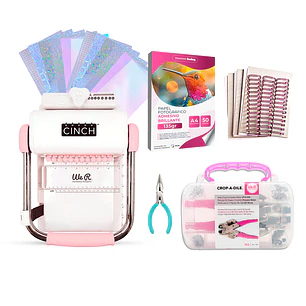 Kit de Encuadernadora Cinch Rosa + Crop a Dile - Perforación cuadrada