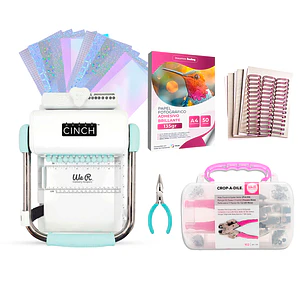 Kit de Encuadernadora Cinch Turquesa + Crop a Dile - Perforación redonda