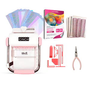 Kit de Encuadernadora Cinch Rosa + Reglas de encuadernación - Perforación cuadrada