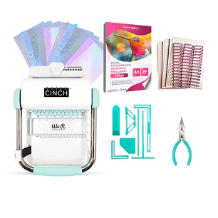 Kit de Encuadernadora Cinch Turquesa + Reglas de encuadernación - Perforación redonda