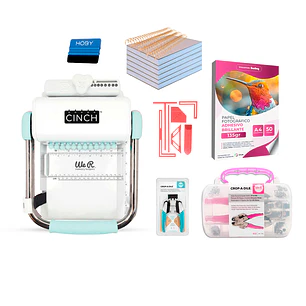 Kit de Encuadernadora Cinch Turquesa + Crop a Dile - Perforación redonda