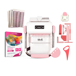 Kit de Encuadernadora Cinch Rosa + Reglas de encuadernación - Perforación cuadrada