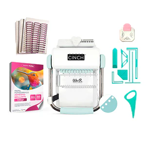 Kit de Encuadernadora Cinch Turquesa + Reglas de encuadernación - Perforación Redonda