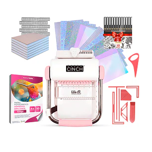 Kit de Encuadernadora Cinch Rosa + Reglas de encuadernación - Perforación cuadrada
