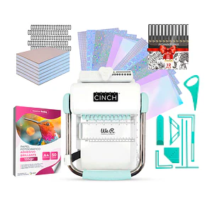 Kit de Encuadernadora Cinch Turquesa + Reglas de encuadernación - Perforación redonda