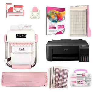 Kit Encuadernadora Cinch rosa + Impresora Epson L1250 - Perforación cuadrada