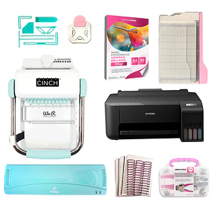 Kit Encuadernadora Cinch Turquesa + Impresora Epson L1250 - Perforación redonda