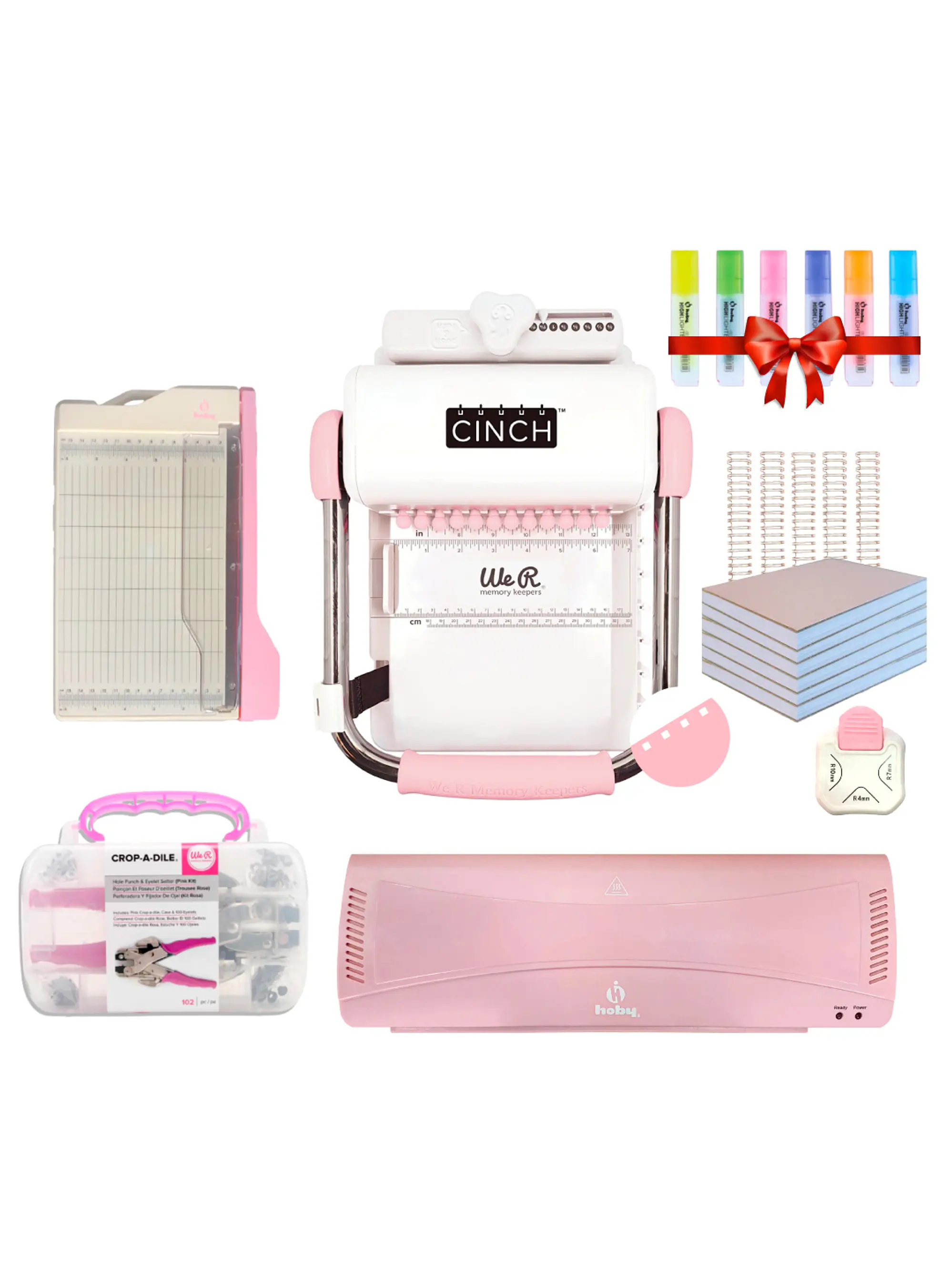 Encuadernadora Cinch Rosa Kit Herramientas con Laminadora A3 M52 1