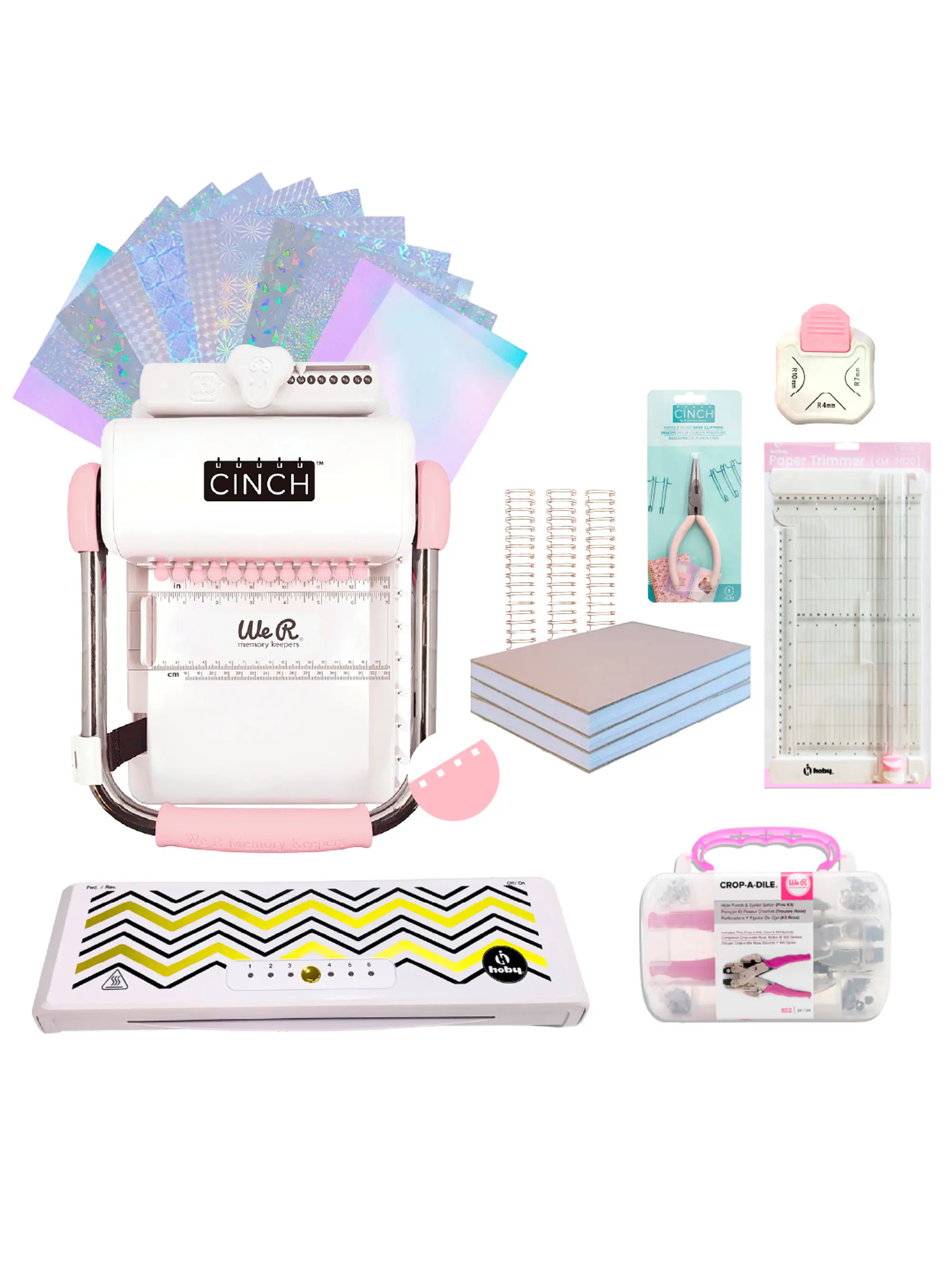 Kit Encuadernadora Cinch Cuadrada + Termolaminadora Foliadora Hoby A3 + Herramientas Z18 1
