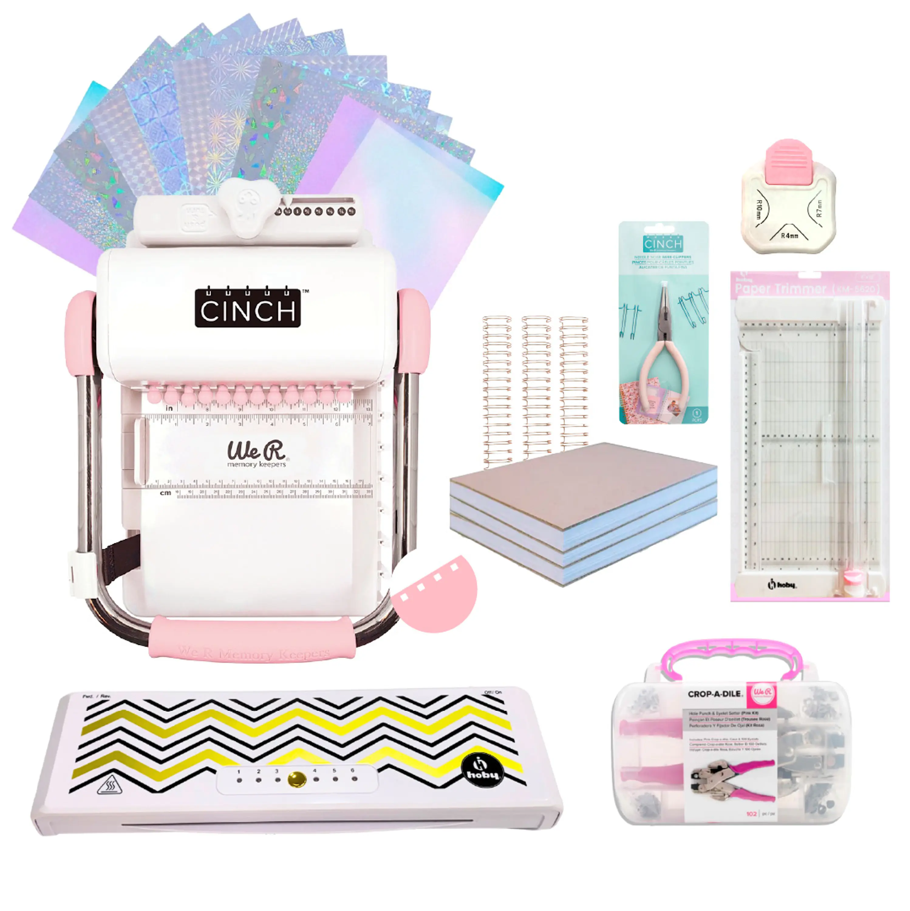 Kit Encuadernadora Cinch Cuadrada + Termolaminadora Foliadora Hoby A3 + Herramientas Z18 1