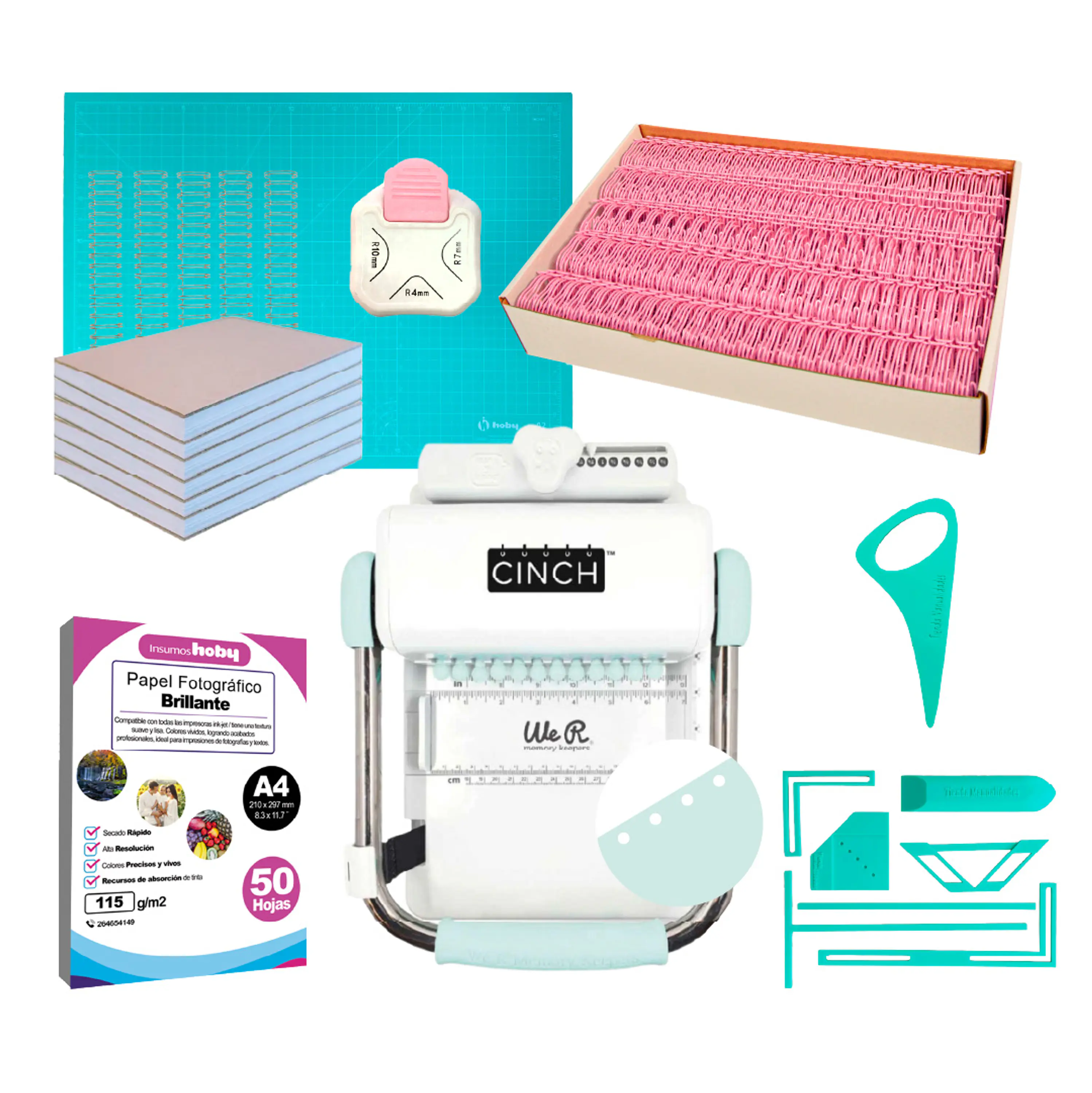 Kit Cinch Redonda + Planners Reglas + Caja De Anillos Z44 1
