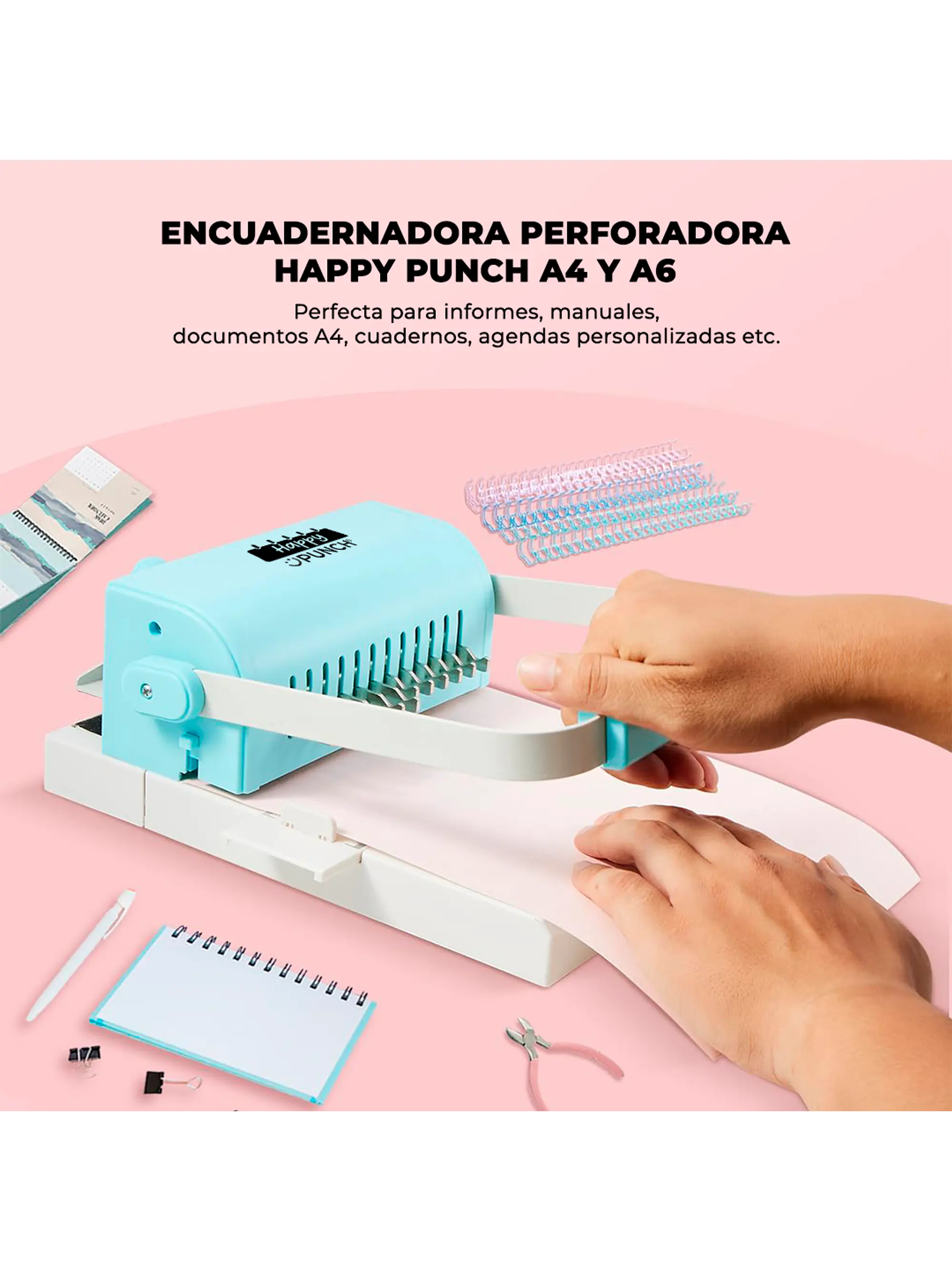 PREVENTA Kit Inicial Encuadernadora Happy Punch Tipo Cinch Ha06 Envío desde el 15 de agosto 6