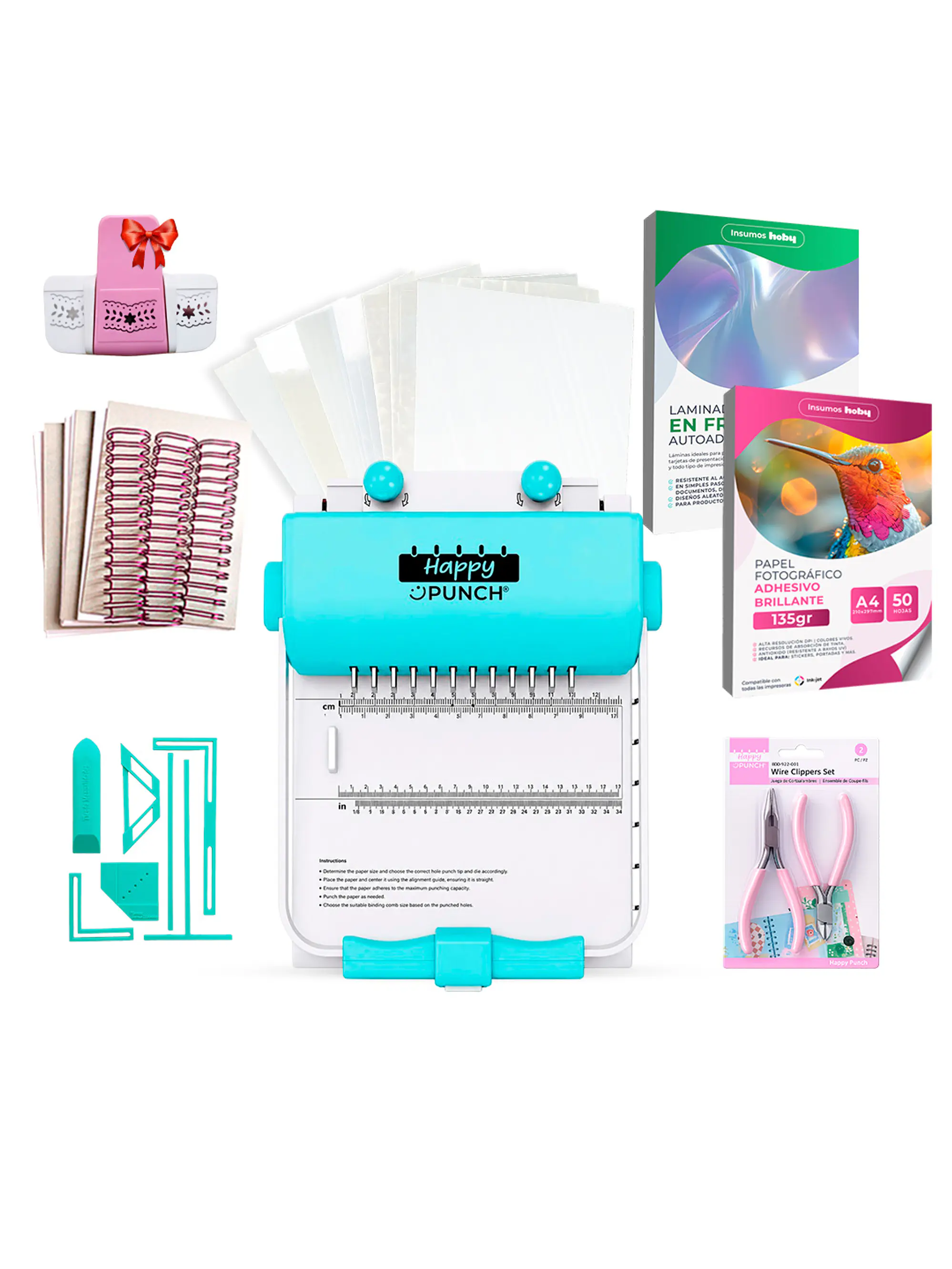 PREVENTA Kit Inicial Encuadernadora Happy Punch Tipo Cinch Ha06 Envío desde el 15 de agosto 1