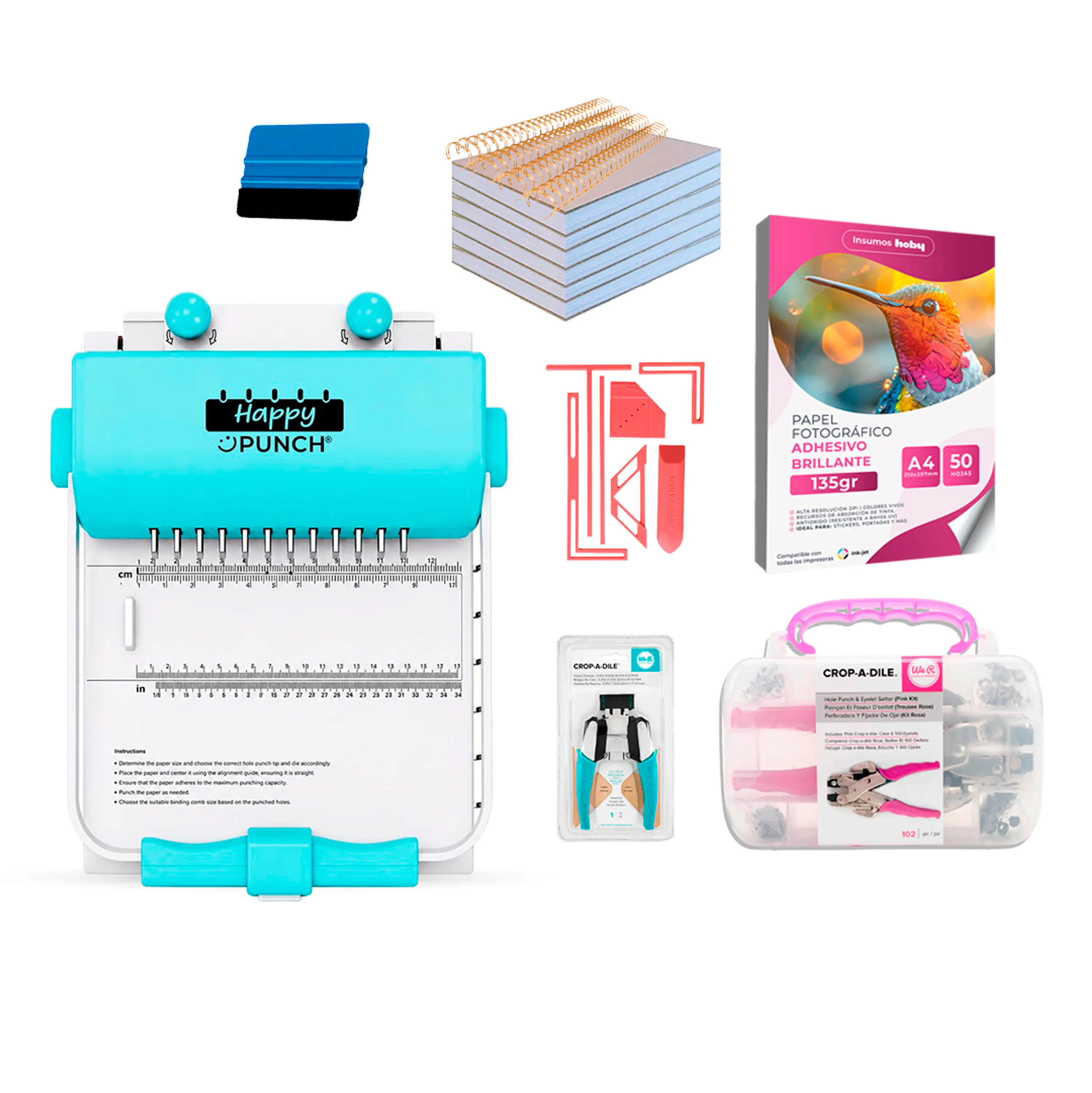 PREVENTA Kit Encuadernadora Happy Punch Cinch + Crop A Dile Ha08 Envío desde el 15 de agosto 1