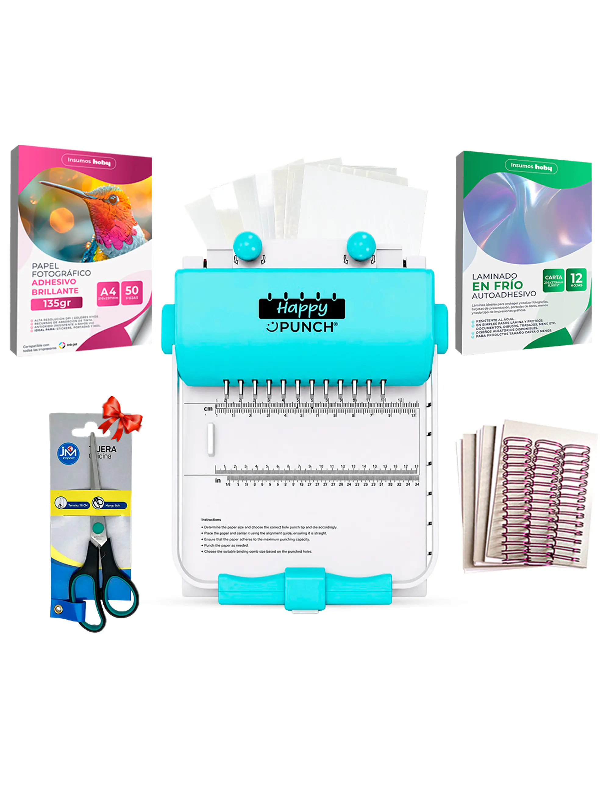 PREVENTA Kit Básico Encuadernadora Happy Punch Tipo Cinch Ha13 Envío desde el 15 de agosto 1