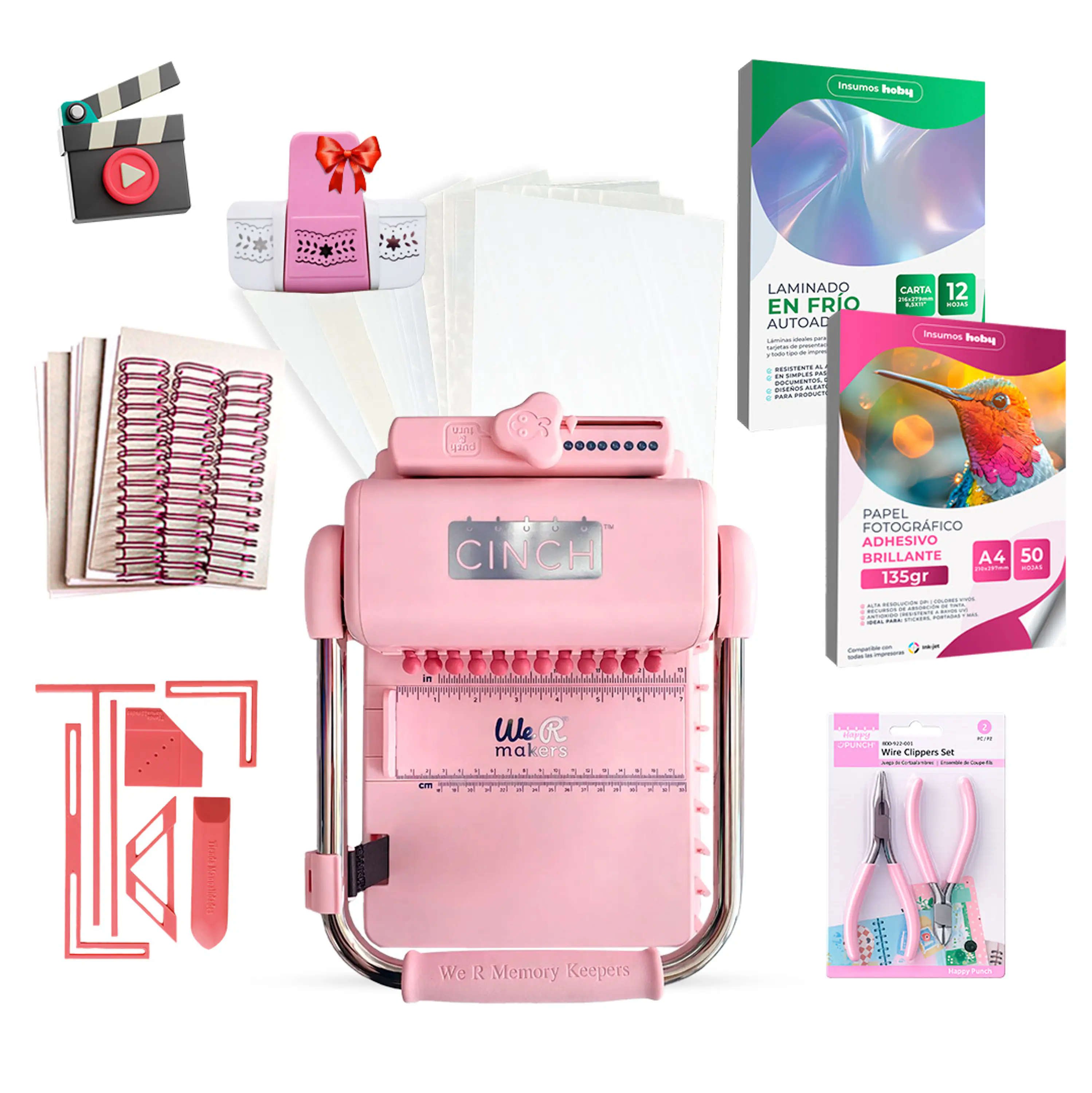 PREVENTA Kit Cinch Pink + Papel Adhesivo y Laminado en frio CP26 Envío desde el 20 de agosto 1