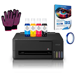 Impresora Epson E/tank L1350+ Tintas Sublimación Hoby Print + Papel Premium + Guantes