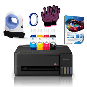 Impresora Epson E/tank L1350 + Tintas Sublimación Hoby Print + Mini Estampadora Sublipress