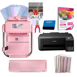 Kit De Encuadernadora Cinch Pink Rosa + Epson L3310 + Laminadora A4 + Regalos Cp17