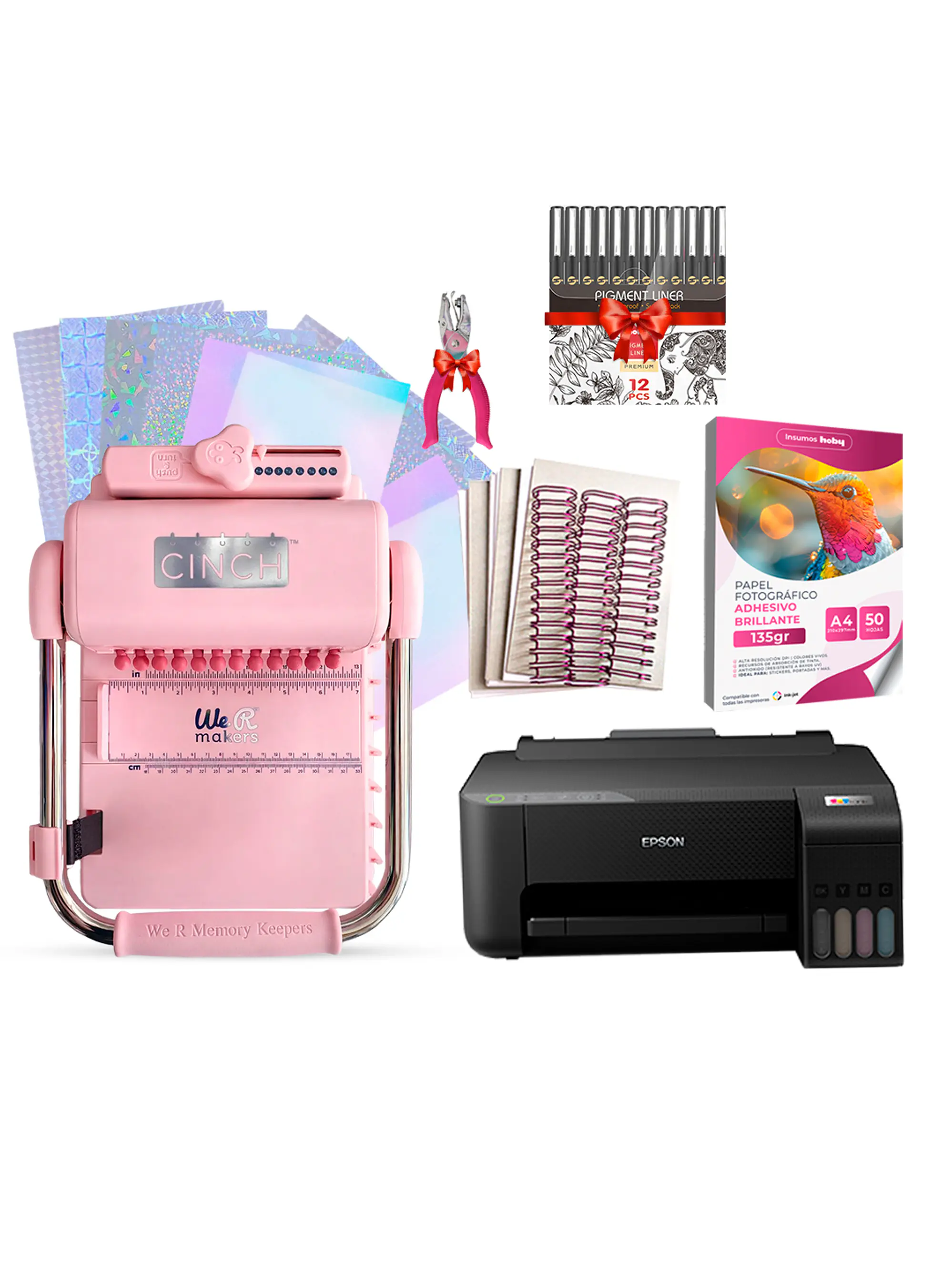  Kit De Encuadernadora Cinch Pink Rosa + Epson L3310 + Regalos Cp19 1