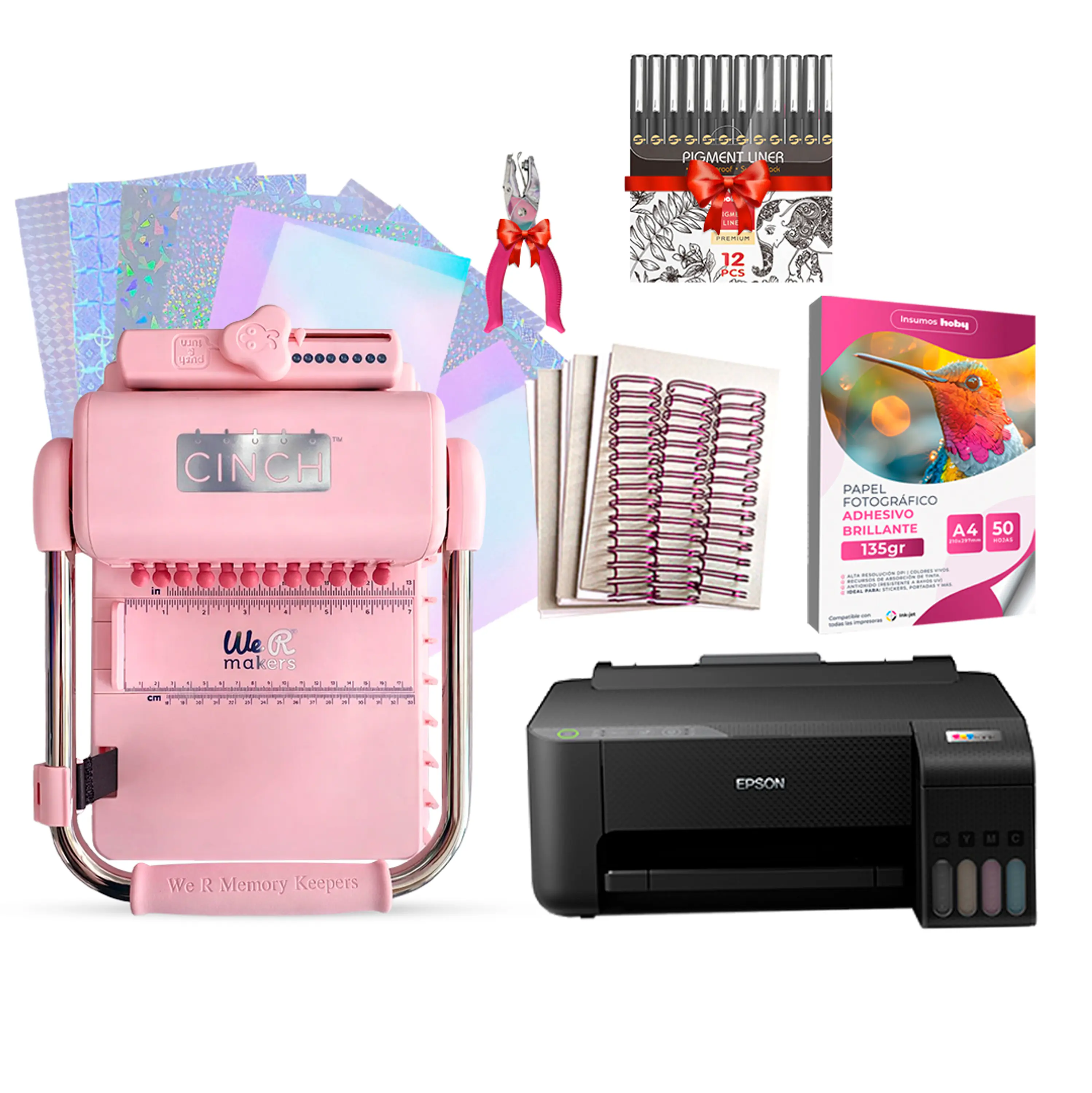  Kit De Encuadernadora Cinch Pink Rosa + Epson L3310 + Regalos Cp19 1