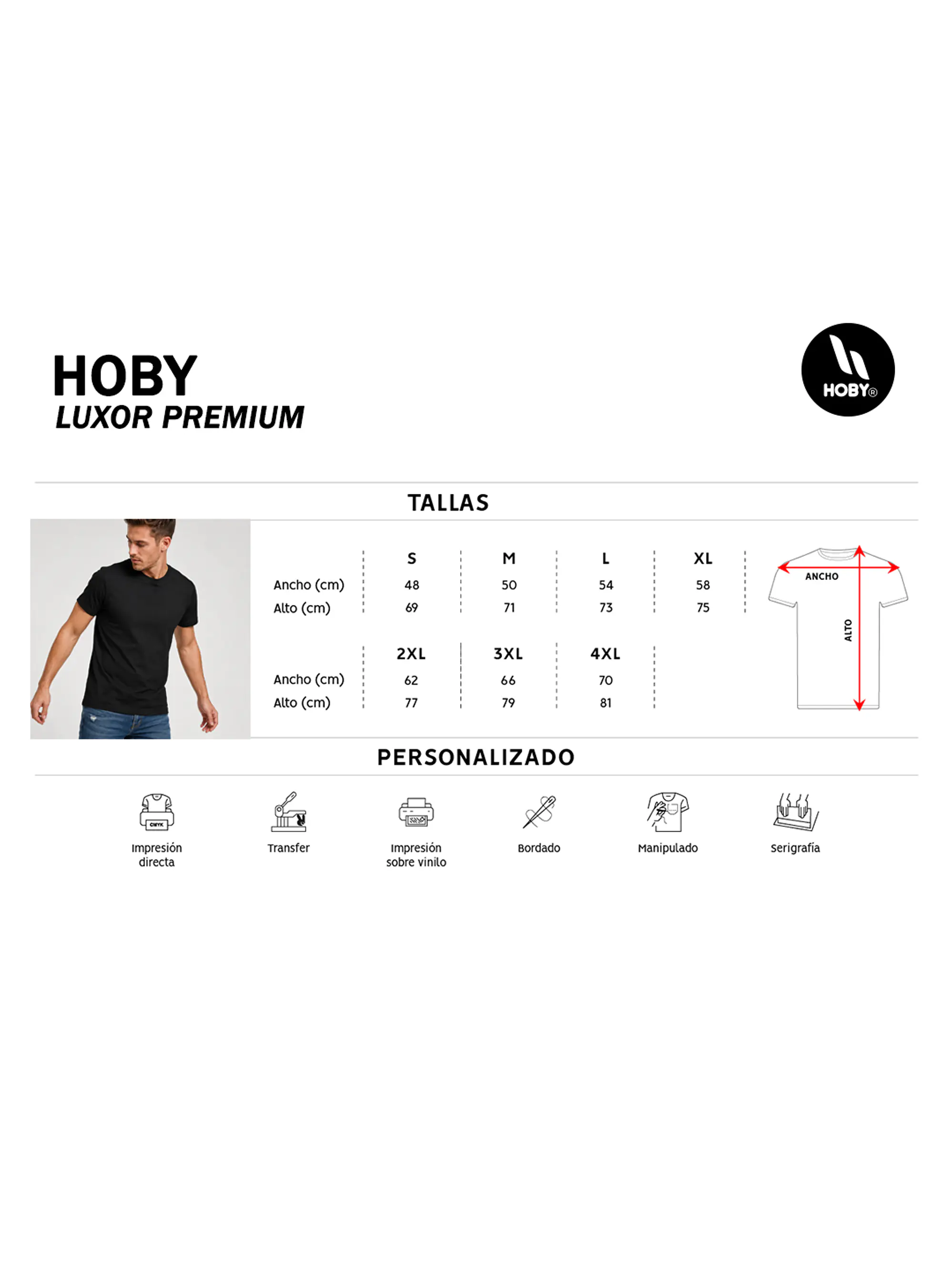 Polera Hoby Premium Algodón 100% Manga Corta Basico Estampar talla M 7