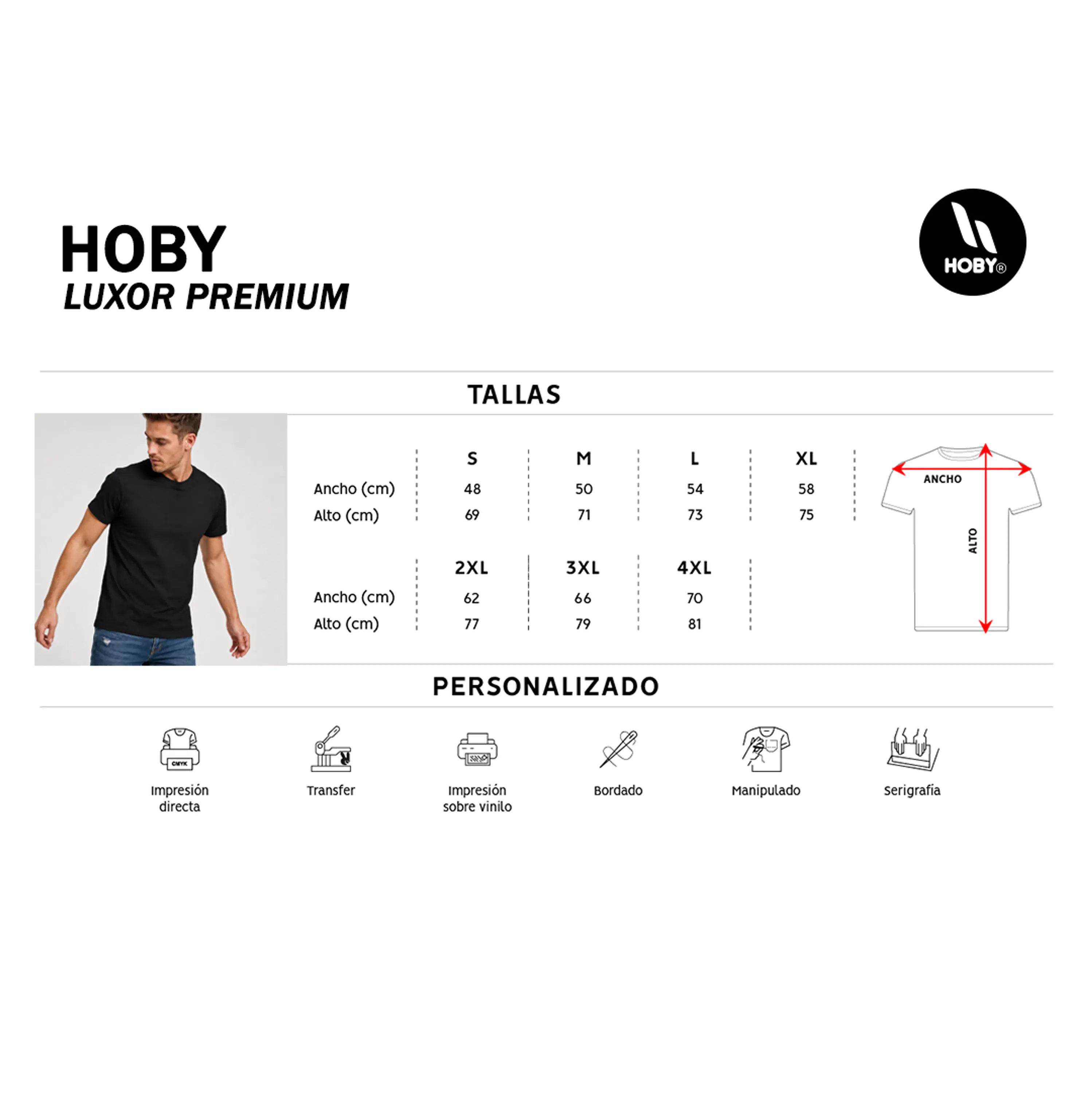 Pack 3 Poleras Hoby Premium Algodón 100% Manga Corta Basico 8