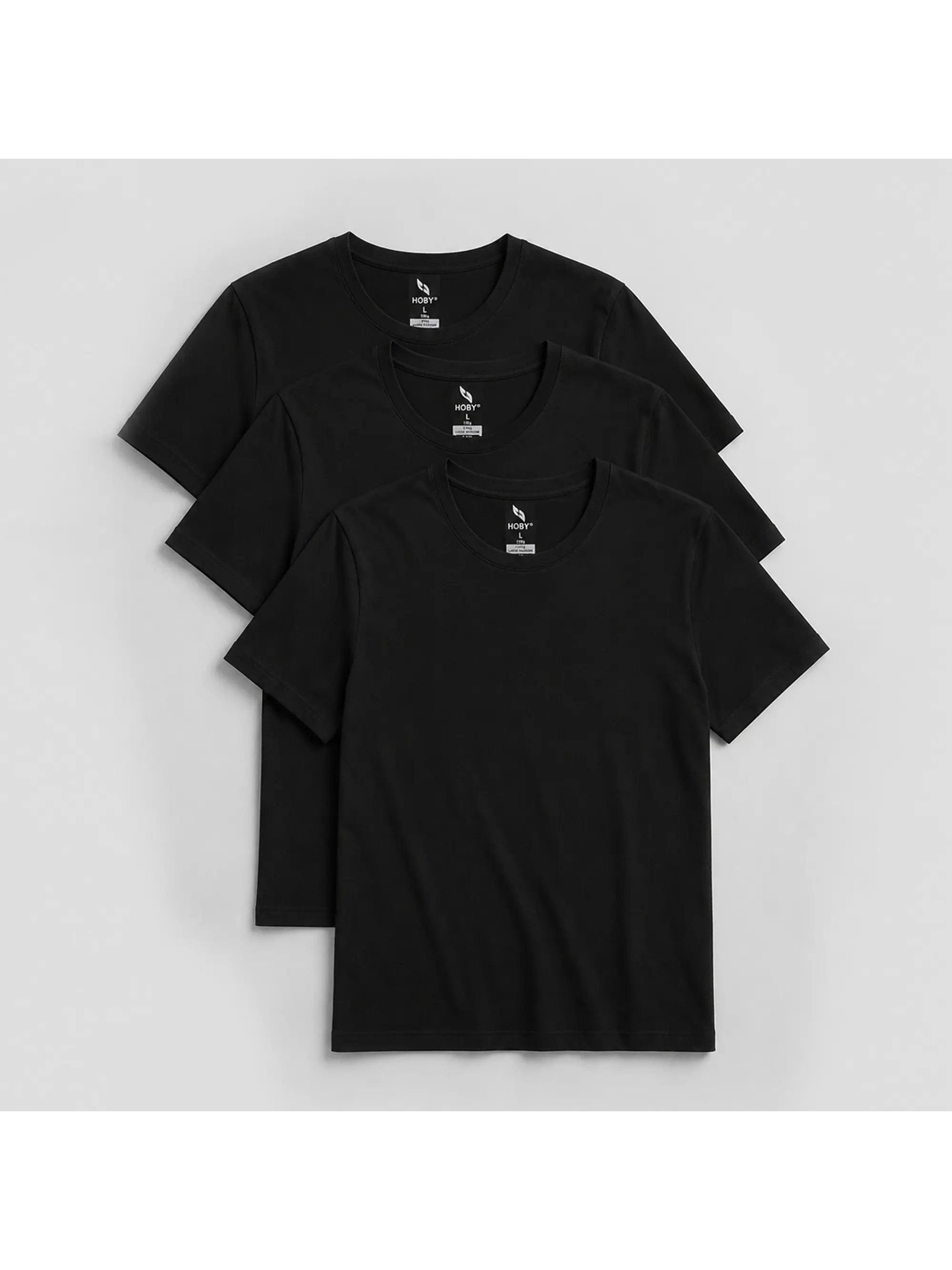 Pack 3 Poleras Hoby Premium Algodón 100% Manga Corta Basico 1