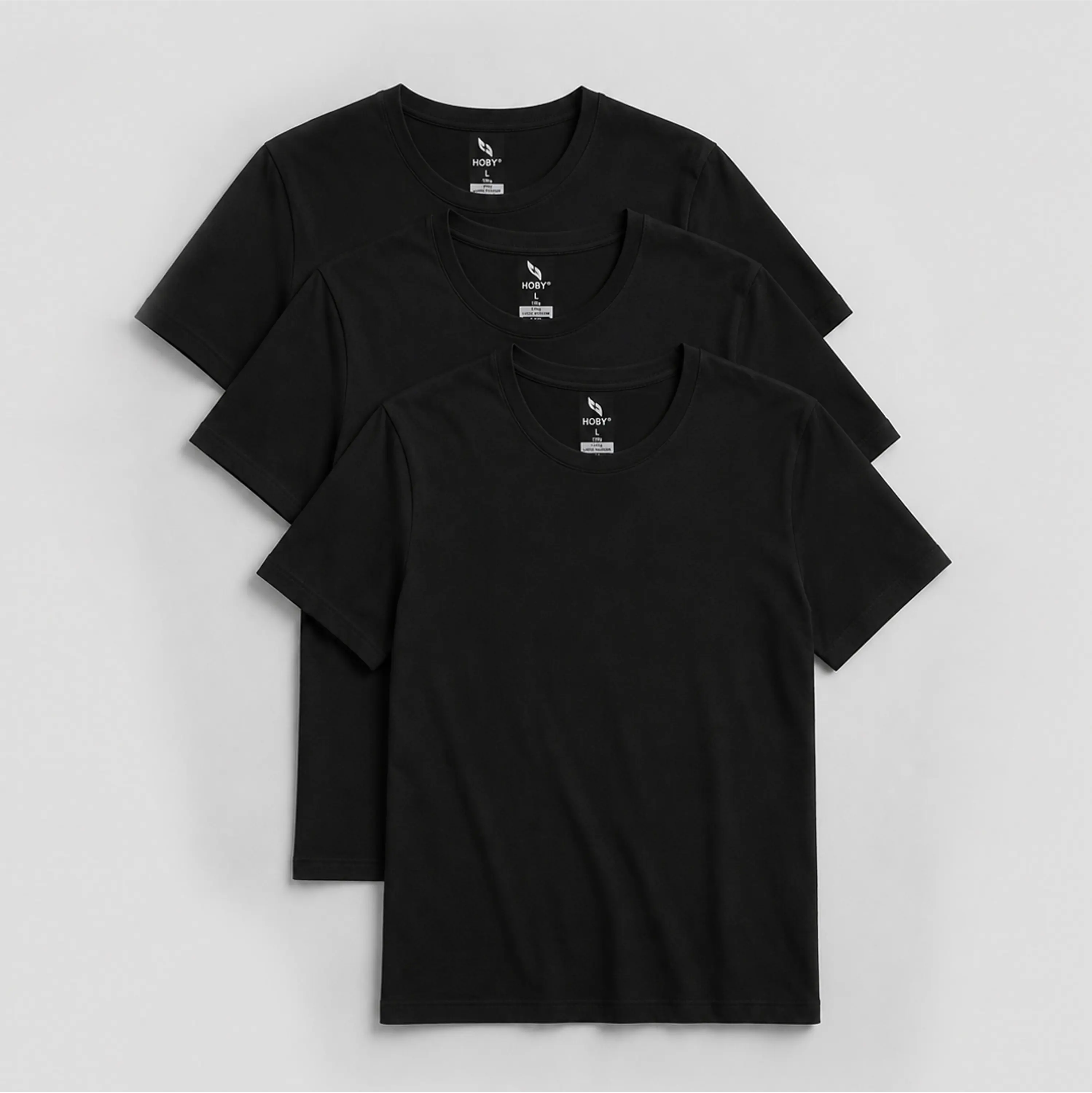Pack 3 Poleras Hoby Premium Algodón 100% Manga Corta Basico 1