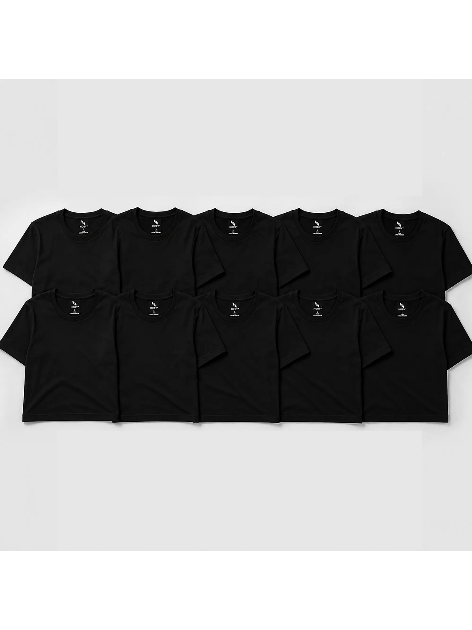 Pack 10 Poleras Hoby Premium Algodón 100% Manga Corta Basico 1