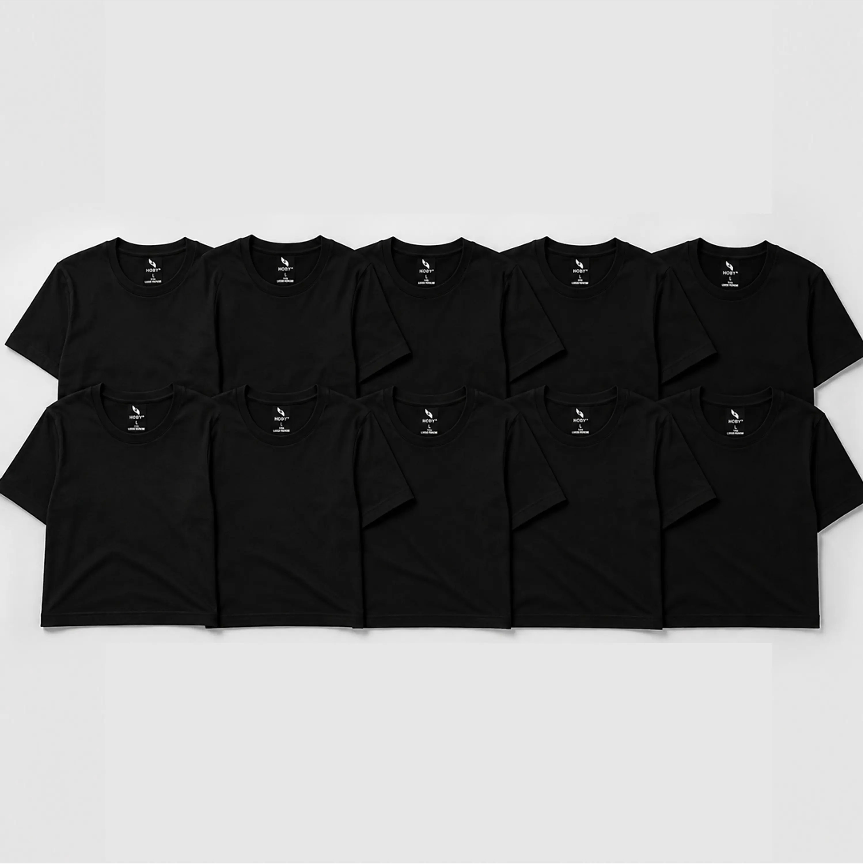 Pack 10 Poleras Hoby Premium Algodón 100% Manga Corta Basico 1